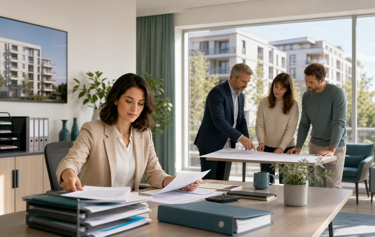Immobilienverwaltung mit Dokumenten, Statusfragen und Community-Kommunikation
