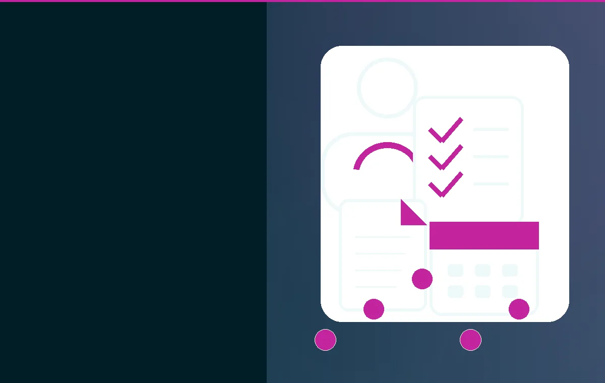 Onboarding-Situation mit Laptop, Checkliste, Ausweis und Begrüßungsnachricht