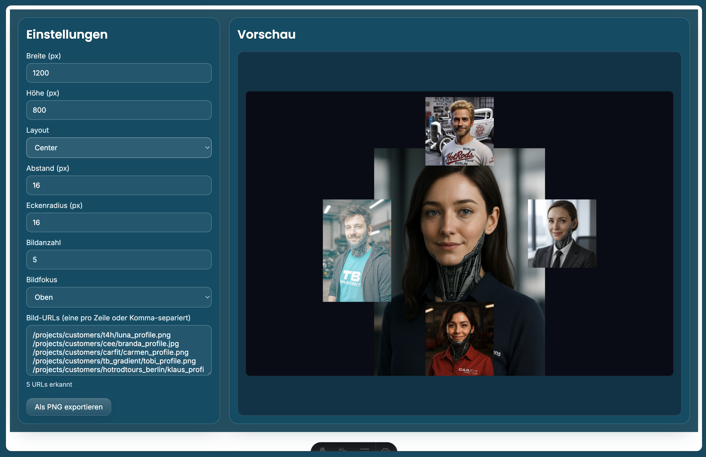 Image‑Collage‑Generator Vorschau